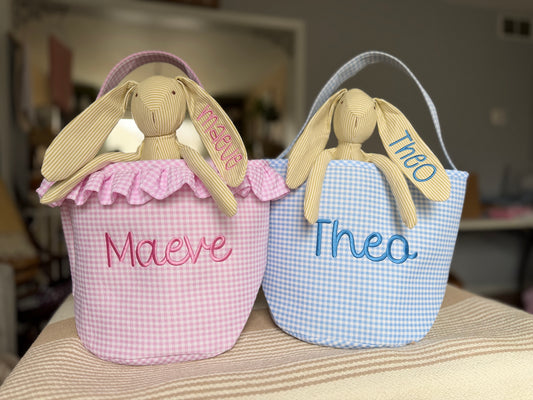 Personalized Gingham Easter Basket