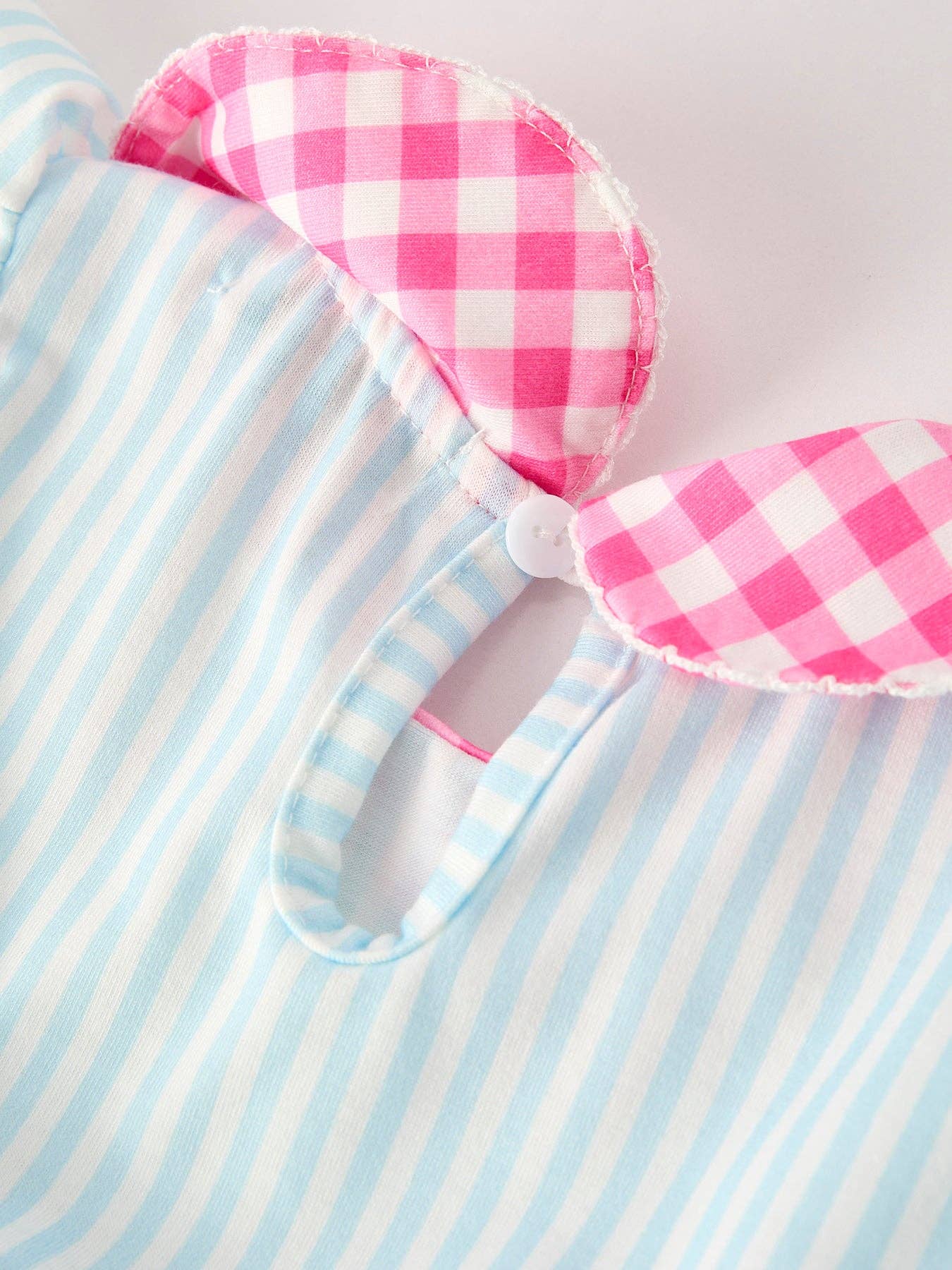 Girls Striped Lapels Bow Dress
