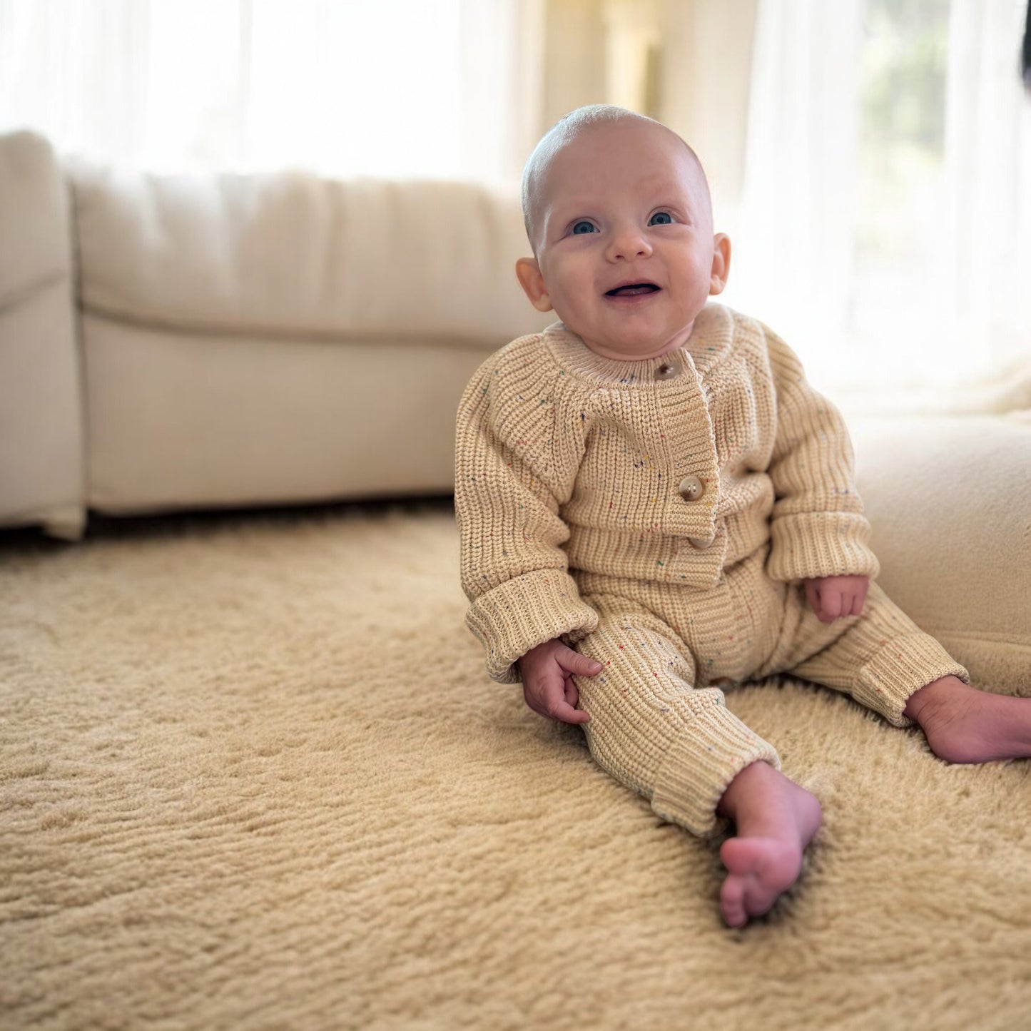 Buttoned & Bundled Sweater Suit