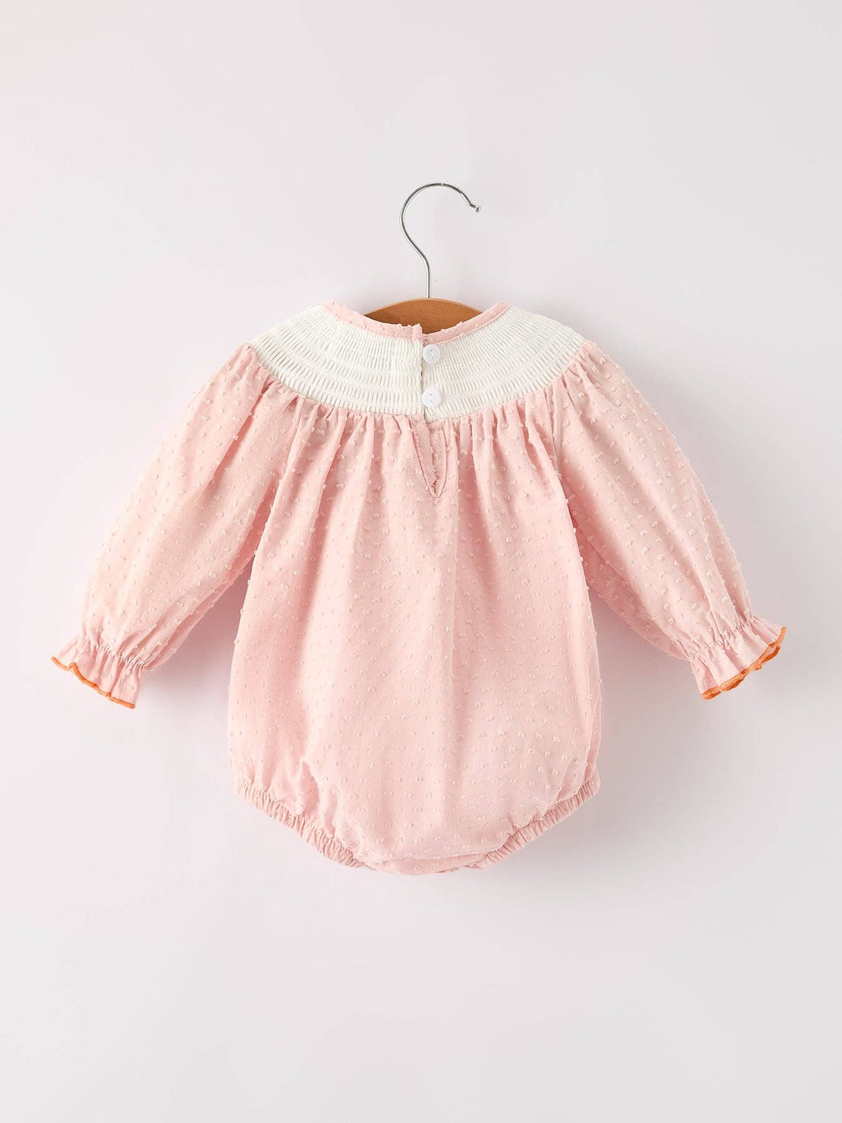 Fall Thanksgiving& Halloween Chicken Pumpkin Smock Embroidery Baby Girl Romper