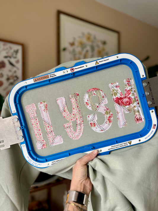 “ILYSM” Appliqué Crewneck