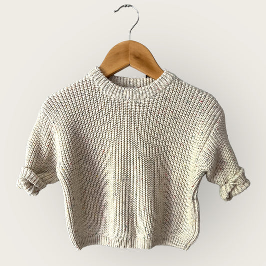 Custom Name Sweater: Confetti Oatmeal