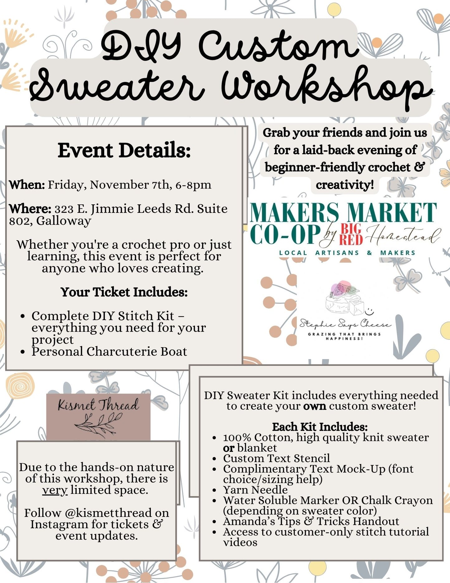 DIY Sweater Workshop at The Maker's Market – Ticket (11/7)