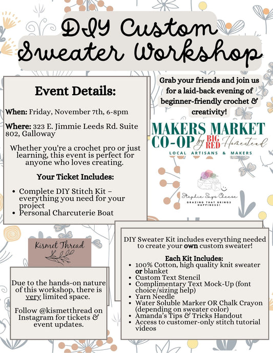 DIY Sweater Workshop at The Maker's Market – Ticket (11/7)