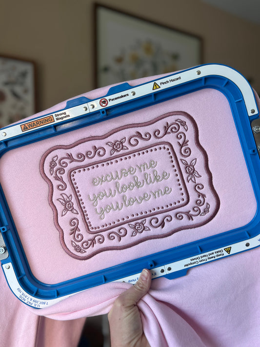 “Excuse Me You Look Like You Love Me” Embroidered Crewneck