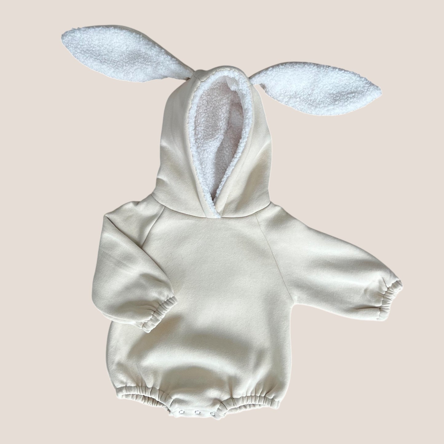 Sherpa-Lined Hooded Bunny Romper