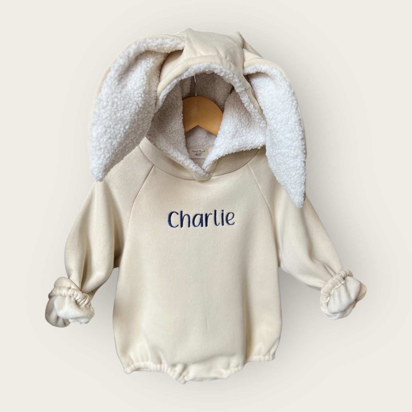Sherpa-Lined Hooded Bunny Romper