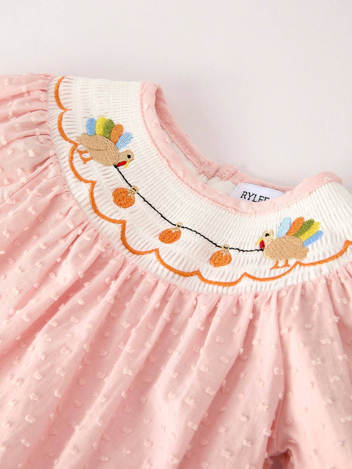Fall Thanksgiving& Halloween Chicken Pumpkin Smock Embroidery Baby Girl Romper